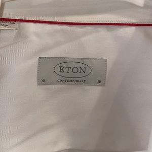 Men’s Eton of Sweden white Poplin shirt; Size: 41/16, Contemporary Fit